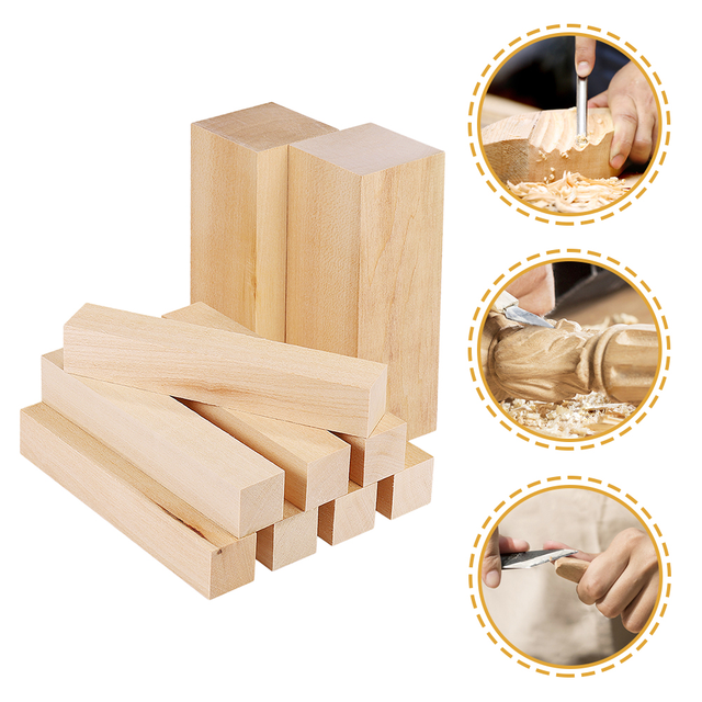 10 Pcs Carving Wood Blocks Whittling Wooden Blocks Unfinished Basswood  Blocks for Carving Beginners and Professional - AliExpress